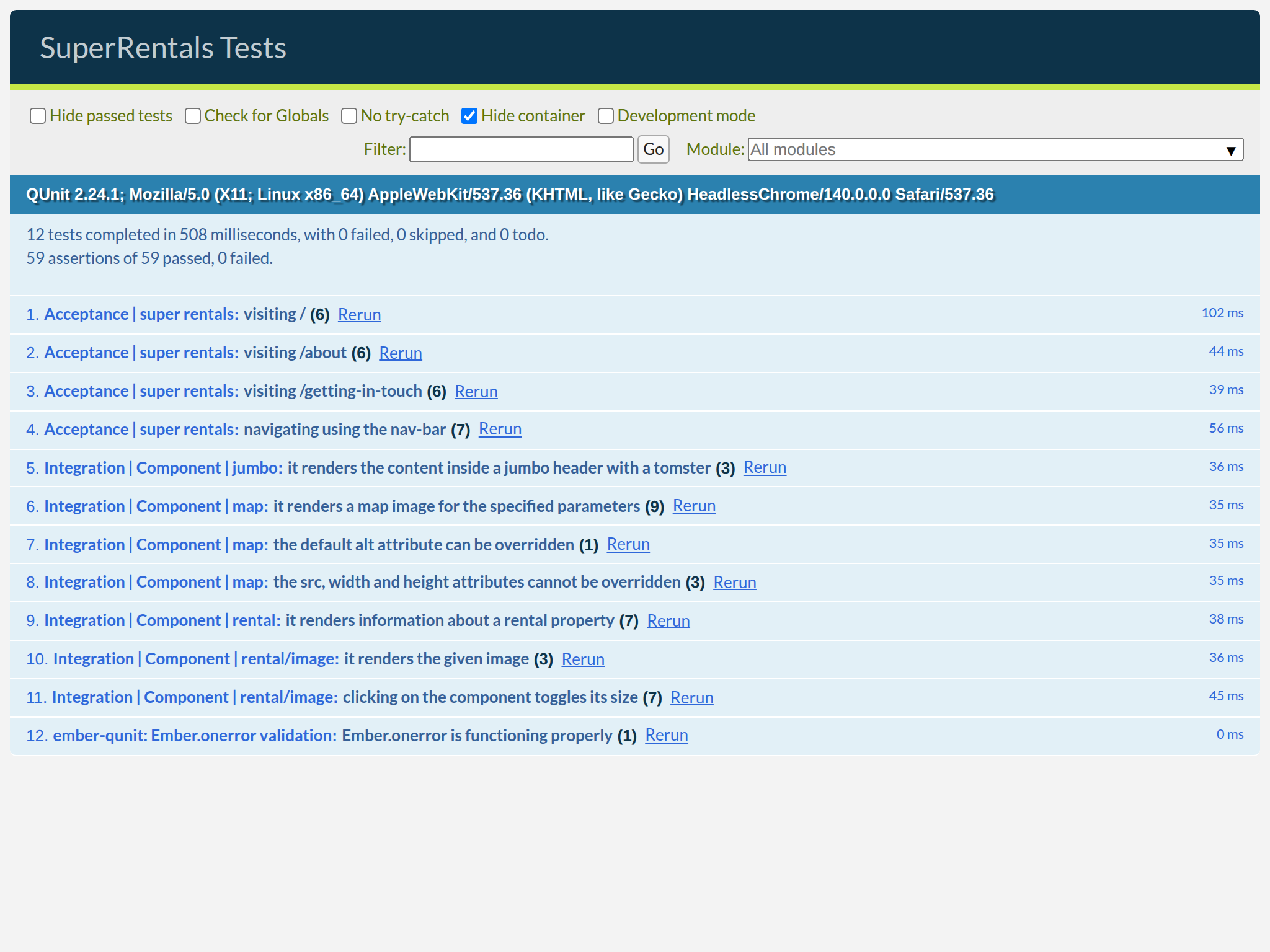 Tests passing with the new <Map> tests
